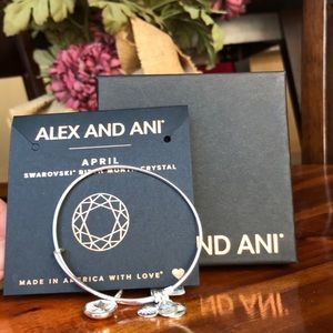Alex And Ani Silver-Tone Swarovski April Bracelet
